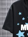 Manfinity Homme Men's Alphabet And Five-pointed Star Pattern Printed T-shirt