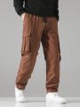 Manfinity EMRG Men's Plus Size Solid Color Multi-pocket Cargo Pants