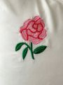 2pcs White And Pink Rose Embroidery Brushed Fabric Pillowcases