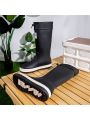 Fashionable Couple's Rain Shoes - Women's Waterproof Slip-resistant Rain Boots With Thick Soles, Rubber Overshoes