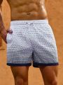 Men's Letter Printed Drawstring Waist Beach Shorts