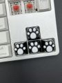 4pcs Cute Black Anti-scratch Translucent Abs Resin Cat Paw Design Keycaps For Mechanical Keyboard Accessories