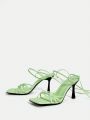 SHEIN ICON Tie Leg Women's High Heel Stiletto Sandals