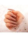 Makartt Press On Nails Medium Length, 24 Pcs Stick on Nails 10 Sizes Brown Matte Acrylic Nail Tips Fake Nails With Nail Glue Nail Adhesive Tabs Nail File Cuticle Stick Nails For Women Birthday Holiday