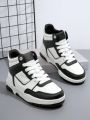 Girls Two Tone High Top Lace-Up Front Sneakers