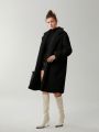 Anewsta Solid Color Plush Coat With Lapel Collar And Single Button Closure