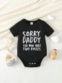 Infant's Short-sleeved Bodysuit With Text Print