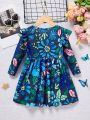 SHEIN Kids EVRYDAY Girls' (Toddler) Flower Print Dress