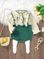 Baby Girl's Embroidery Sweater Jumpsuit