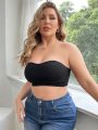 Plus Size Seamless Solid Color Bandeau Bra For Women