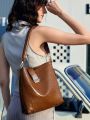 SHEIN BIZwear Minimalist Turn-lock Bucket Bag