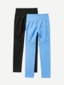 Yoga Trendy Ladies' Solid Color High-Waisted Wide Waistband Running Leggings