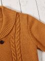 Boys' Turn-Down Collar Double-Breasted Cardigan