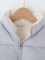 Tween Girl 1pc Zipper Front Reversible Vest Puffer Coat