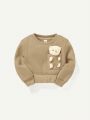 Cozy Cub Baby Girl 3D Bear Decor Thermal Sweatshirt