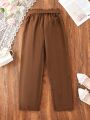 Teenage Girls' Casual Long Trousers With Belt
