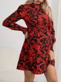 SHEIN Maternity Floral Long Sleeve Dress