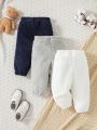 Baby Boy Solid Color Plush Pants