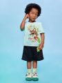 SCOOBY-DOO X SHEIN Young Boy Tie Dye Cartoon & Letter Graphic Set