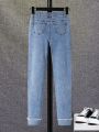 SHEIN Tween Boy's Distressed Washed Jeans