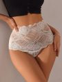SHEIN Ladies' Solid Color Lace Thong Panty