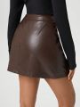 SHEIN Essnce Melaard Pu Leather Skirt