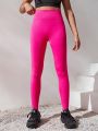 SHEIN Teen Girls' Seamless Knit Solid Color Casual Sport Pants