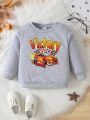 Baby Boy Car & Letter Graphic Sweatshirt