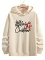 Manfinity Loose Fit Men's Christmas Themed Hooded Sweatshirt With Warm Lining