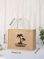Lis Rafailedes Vacation Leisure Palm Tree & Miami Print Tote Bag