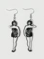 Catsneeze 2pcs Hand Painted Earrings With 'loser Girl' Design