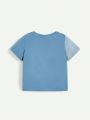 Cozy Cub Baby Boy Color-Block Round Neck Short Sleeves Top And Shorts Set