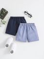 Baby Boys' Linen Textured Shorts Set For Spring/summer