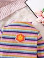 Infant And Child (girls) Colorful Striped Knitted Tops, Autumn And Winter