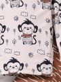 Baby Boys' Cartoon Printed T-shirt And Pants Set