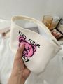 Summerdsgn Graphic Double-Sided Printed Corduroy Cosmetic Bag