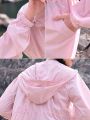 In My Nature Women's Letter Print Drawstring Waist Hooded Sun Protection Jacket