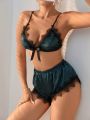 SHEIN Sexy Lace Patchwork Lingerie Set For Women