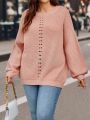 SHEIN LUNE Plus Size Women'S Sweater With Dropped Shoulder