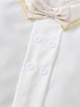 Baby Boy'S Gentlemen Outfit With Contrasting Bow Tie Decoration