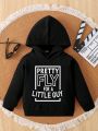 Young Boy Letter Graphic Hoodie