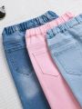 Baby Girl 3pcs Stretch Slim Fit Skinny Jeans Set