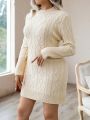 SHEIN Privé Plus Cable Knit Sweater Dress