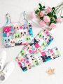 SHEIN Tween Girl Knitted Cat Pattern Cami Top With Knitted Skinny Pants Homewear 2pcs/Set
