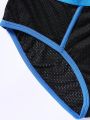 Men's Contrast Color Mesh Stitching Edge Underwear