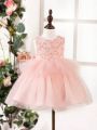 Baby Girl 3d Flower & Lace Patchwork Tulle Tutu Dress Formal Wear