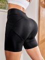 Yoga Basic Wideband Waist Sports Shorts With Phone Pocket