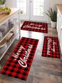 SHEIN Christmas Eve Themed Waterproof Anti-slip Living Room And Kitchen Carpet
