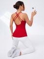 SHEIN Daily&Casual Solid Round Neck Slim Fit Sports Vest