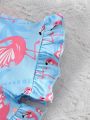 Baby Girls' Flamingo Printed Casual Outfit Set